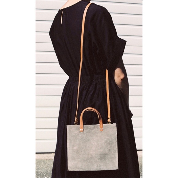 Clare V Handbags - Clare V Simple Tote Petit Grey Suede Cross Body